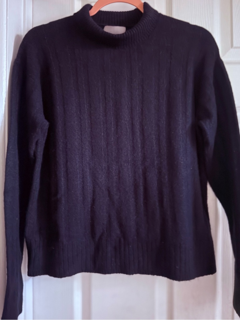 J.Crew Classic Black Ribbed Mock-Neck Sweater - Women